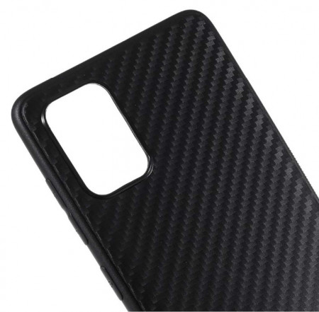 Husa pentru Samsung Galaxy A71, Perfect Fit, cu insertii de carbon, negru