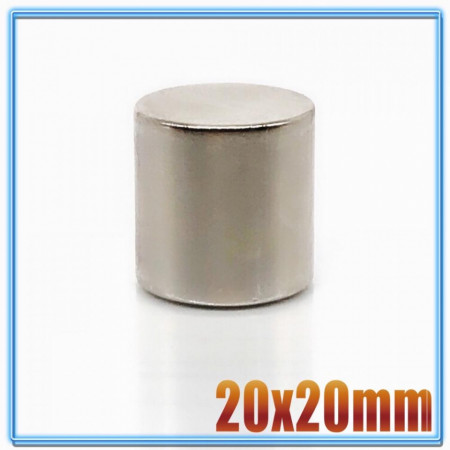Magnet puternic neodim disc rotund 20mm x 20mm cu suprafata nichelata
