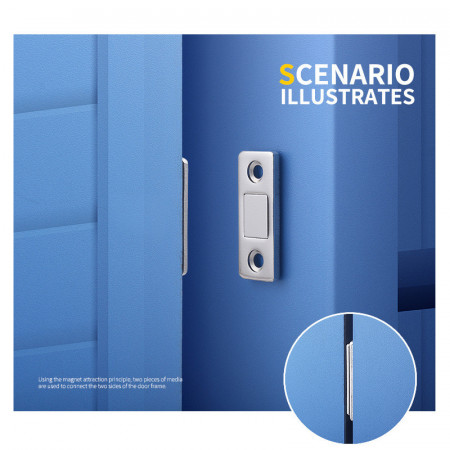 Magnet puternic neodim dreptunghiular cu incuietoare magnetica pentru mobila + suruburi de fixare