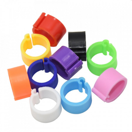 Set 100 inele cleme clipsuri de plastic 8mm porumbei sau alte pasari - Img 4