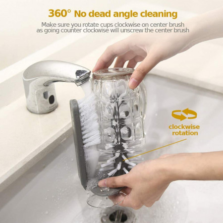 Set perii profesionale pentru spalat pahare si recipiente, interior/exterior, fixare cu ventuza, MyStyle® Kitchen