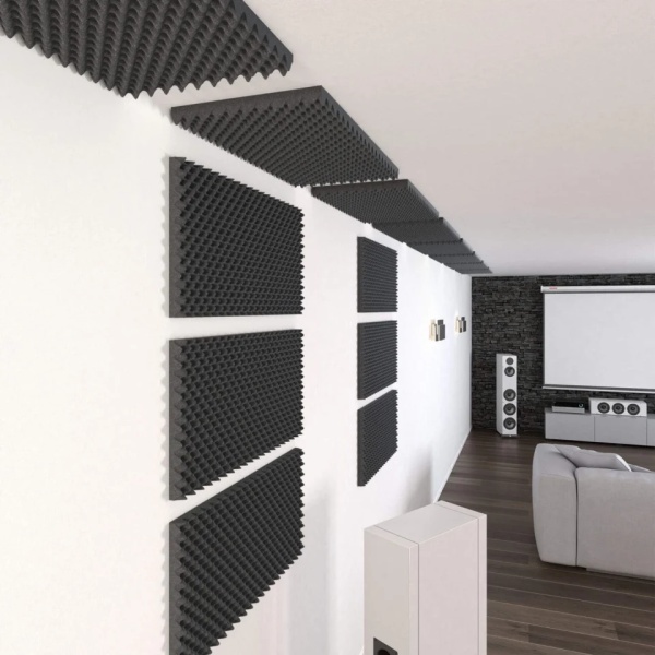Burete acustic fonoabsorbant cofrat si izolator fonic, Adezivat, Dimensiune placa 100X50X2cm - Img 3