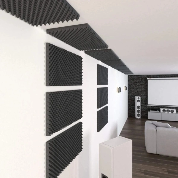 Burete acustic fonoabsorbant cofrat si izolator fonic, Adezivat, Dimensiune placa 100X50X2cm - Img 3