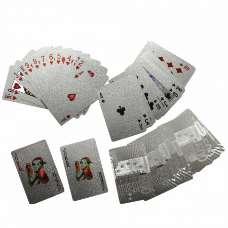 Carti de joc Silver Casino Poker, aspect Euro € - Img 4