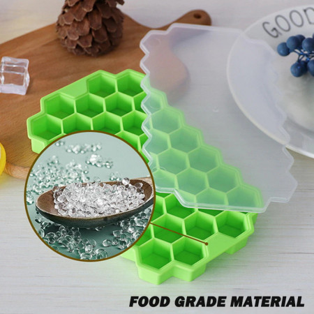 Forma cuburi de gheata Fagure Hexagon din silicon - potrivita si pentru uz profesional, Verde - Img 2