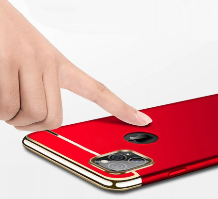Husa Apple iPhone 11 PRO, Elegance Luxury 3in1 Rosu - Img 2