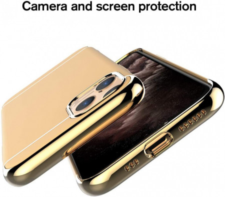 Husa Apple iPhone 11 PRO MAX, Elegance Luxury 3in1 Gold - Img 3