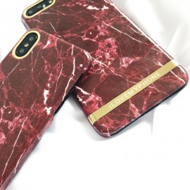 Husa Apple iPhone 6/6S, Elegance Luxury Marble Red TPU, husa cu insertii marmura rosie-aurie - Img 4