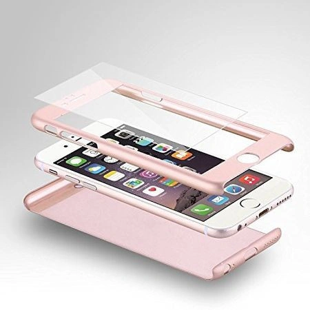 Husa Apple iPhone 6 Plus/6S Plus, FullBody Elegance Luxury Rose-Gold, acoperire completa 360 grade cu folie de sticla gratis - Img 3