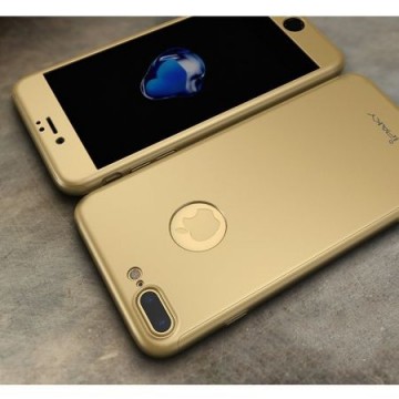 Husa Apple iPhone 8 Plus, FullBody Elegance Luxury iPaky Auriu , acoperire completa 360 grade cu folie de sticla gratis - Img 2