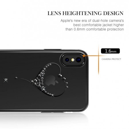 Husa Kingxbar pentru Apple iPhone X design Cristale Swarovski - Black - Img 4