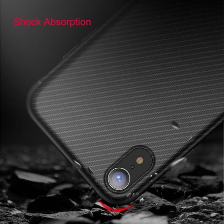 Husa pentru Apple iPhone XR, Perfect Fit, cu insertii de carbon, negru - Img 3