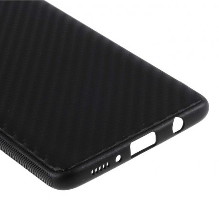 Husa pentru Samsung Galaxy A71, Perfect Fit, cu insertii de carbon, negru