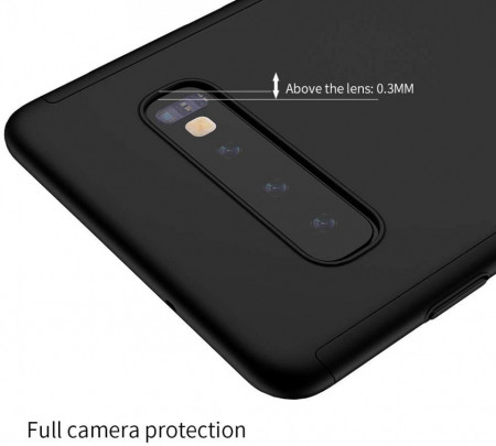 Husa Samsung Galaxy S10, FullBody Elegance Luxury Negru, acoperire completa 360 grade cu folie de protectie gratis