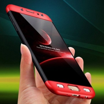 Husa Samsung Galaxy S7 Edge, FullBody 360° 3in1 Negru-Rosu - Img 3