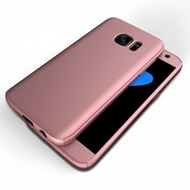 Husa Samsung Galaxy S7 Edge, FullBody Elegance Luxury Rose-Gold, acoperire completa 360 grade cu folie de protectie gratis - Img 2