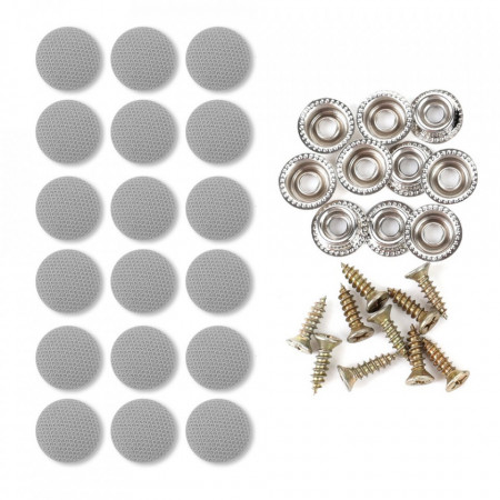 Kit 20 capse tapitate pentru reparatia plafonului auto, compatibil Audi, Skoda, BMW, VW, OPEL si alte modele, culoare Gri,