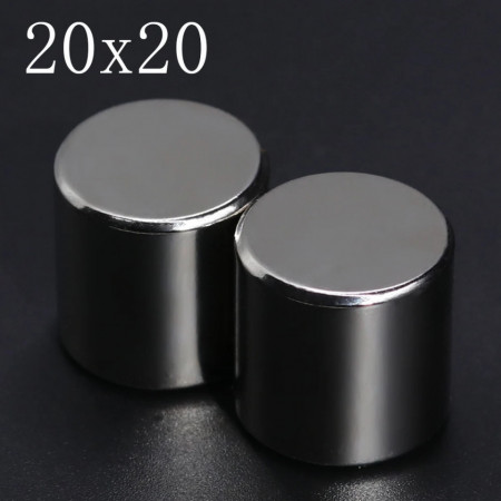 Magnet puternic neodim disc rotund 20mm x 20mm cu suprafata nichelata