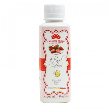 Parfum de rufe RED VELVET cu arome de Banana, Capsuna, Fructe rosii, Iasomie, Para, Piersica, Ylang Ylang, 200ml, 40 de spalari - Img 2