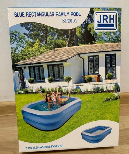 Piscina gonflabila Family Pool 201 x 150 x 51 cm cu 2 inele, dreptunghiulara XXL - Img 3