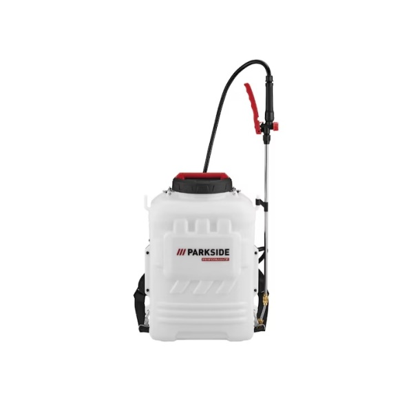 Pompa de stropit electrica Parkside Performance 20 V, PRDSP 20-Li 16 l, 2-6 bar presiune lucru, lance telescopica din otel inoxidabil, patru duze, fara baterie si incarcator
