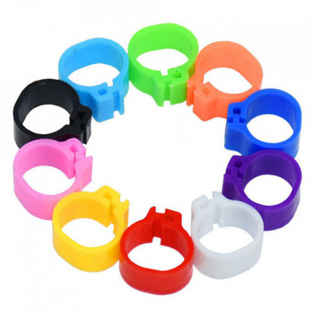 Set 100 inele cleme clipsuri de plastic 8mm porumbei sau alte pasari - Img 5