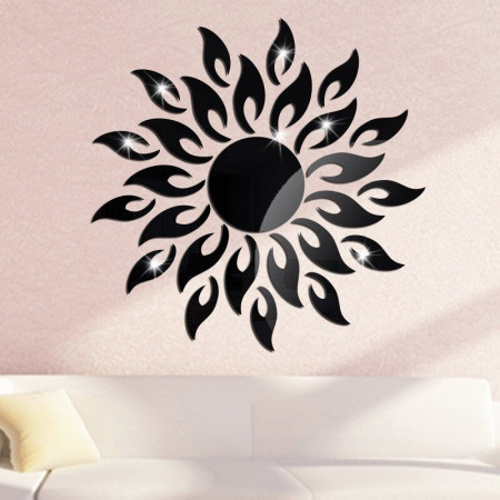 Set Oglinzi Design 3D BLACK SUN - Oglinzi Decorative Acrilice Luxury Home 27 buc/set - Img 6