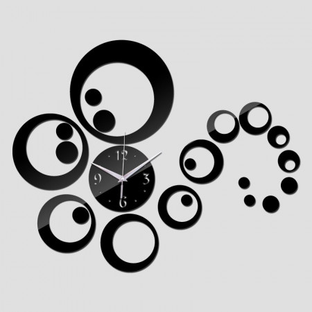 Set Oglinzi Design Modern Ceas Perete - Oglinzi Decorative Acrilice Black Ceas Perete - Diamant Luxury Home 23 bucati/set - Img 3