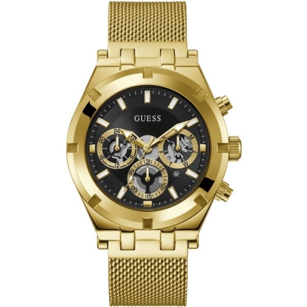 Ceas de mana Auriu Guess Continental – Rafinat in Negru si Auriu