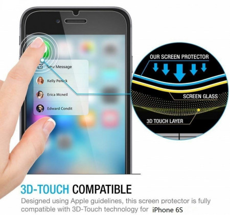 Folie de sticla Apple iPhone 6/6S, Case Friendly Transparenta - Img 4