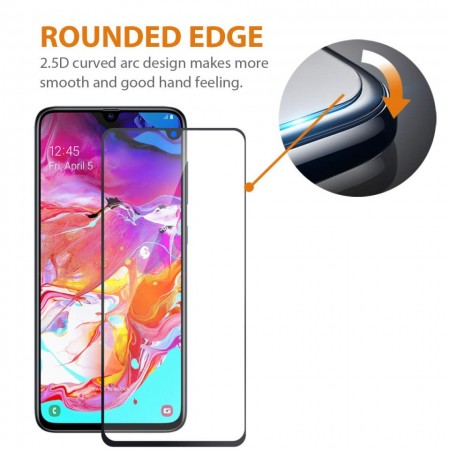 Folie de sticla Samsung Galaxy A70, 5D FULL GLUE Negru - Img 2