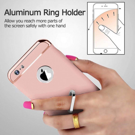 Husa Apple iPhone 6/6S , Elegance Luxury 3in1 Ring Rose-Gold - Img 2