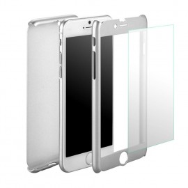 Husa Apple iPhone 6 Plus/6S Plus, FullBody Elegance Luxury Silver, acoperire completa 360 grade cu folie de sticla gratis - Img 2