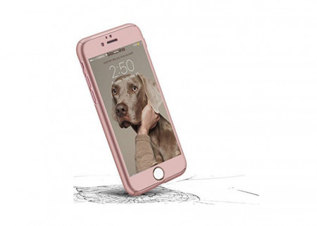 Husa Apple iPhone 7 Plus, FullBody Elegance Luxury Rose-Gold, acoperire completa 360 grade cu folie de sticla gratis - Img 3