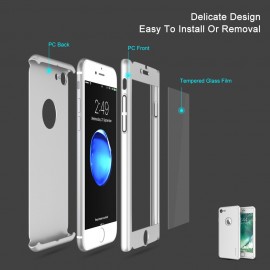 Husa Apple iPhone 7 Plus, FullBody Elegance Luxury Silver, acoperire completa 360 grade cu folie de sticla gratis - Img 4