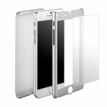 Husa Apple iPhone 8 Plus, FullBody Elegance Luxury Argintiu, acoperire completa 360 grade cu folie de sticla gratis - Img 2
