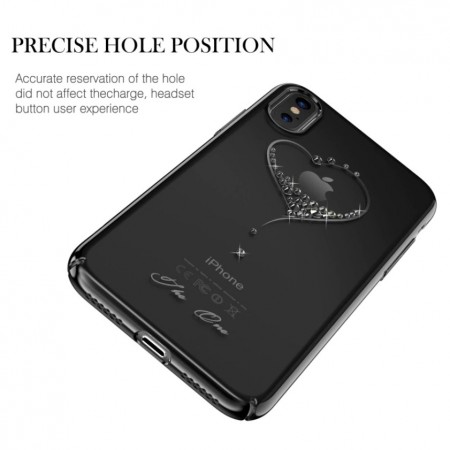 Husa Kingxbar pentru Apple iPhone X design Cristale Swarovski - Black - Img 5