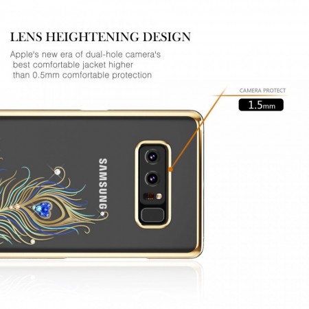 Husa Kingxbar pentru Samsung Galaxy Note 8 design Cristale Swarovski - Gold - Img 4