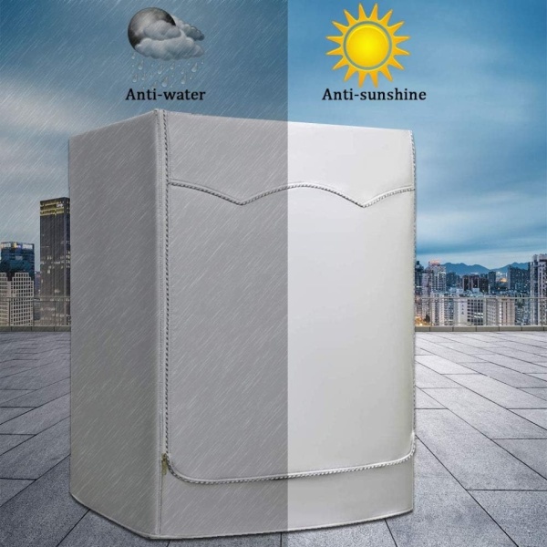 Husa pentru masina de spalat rufe si uscator de rufe cu incarcare frontala, dustproof, impermeabila, ARGINTIU