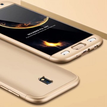 Husa Samsung Galaxy J7 2017, FullBody Elegance Luxury Gold, acoperire completa 360 grade cu folie de sticla gratis - Img 2