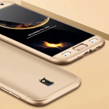 Husa Samsung Galaxy J7 2017, FullBody Elegance Luxury Gold, acoperire completa 360 grade cu folie de sticla gratis - Img 2