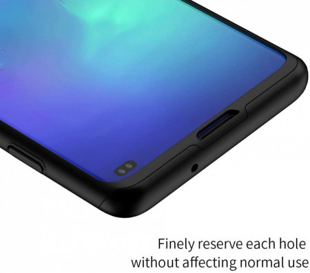 Husa Samsung Galaxy S10 Plus, FullBody Elegance Luxury Negru, acoperire completa 360 grade cu folie de protectie gratis