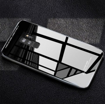 Husa Samsung Galaxy S7 Edge,Elegance Luxury Back Glass, husa cu sticla securizata pe spate de culoare neagra - Img 3