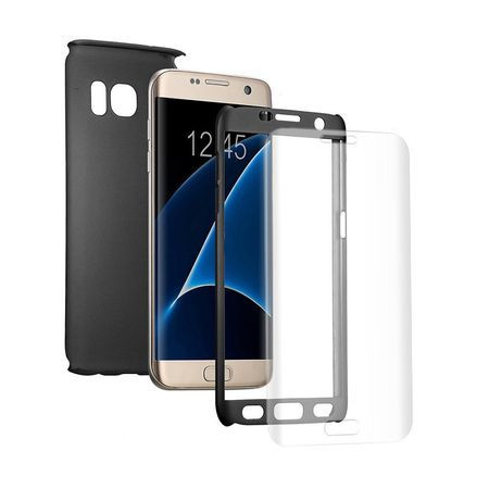 Husa Samsung Galaxy S7 Edge, FullBody Elegance Luxury Black, acoperire completa 360 grade cu folie de protectie gratis - Img 2
