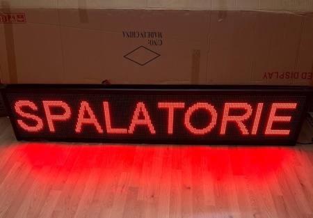 Panou Led de Exterior WIFI Programabil/Reclama Luminoasa 100x20cm ROSU ideala pentru SPALATORIE - Img 2