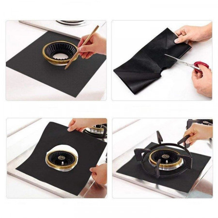 Set 4 Folii de Protectie Premium pentru Plita si Aragaz BLACK - Img 2