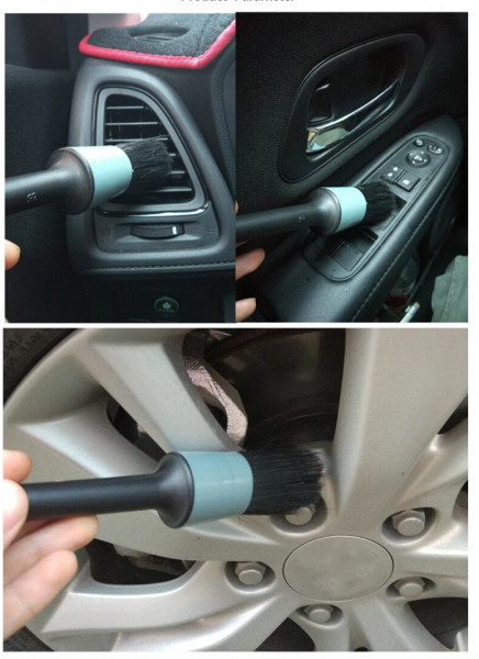Set 5 Pensule profesionale Gri pentru curatat interior si exterior auto, elemente de caroserie, bord, jante, detailing auto - Img 5