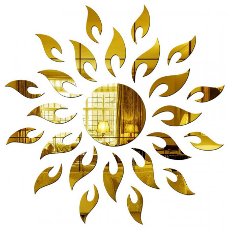 Set Oglinzi Design 3D GOLD SUN MyStyle® - Oglinzi Decorative Acrilice Luxury Home 27 buc/set - Img 2