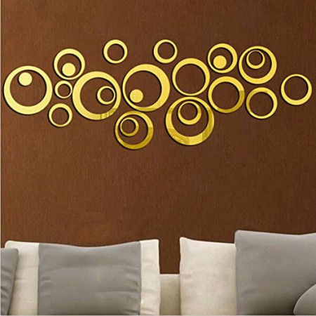 Set Oglinzi din PVC Design Modern - Oglinzi Decorative Acrilice Gold - Luxury Home 24 bucati/set - Img 8