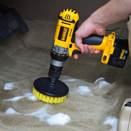 Set Perii pentru Mocheta &amp; Uz Casnic /Profesional Detailing Carpet Brush cu Adaptor Bormasina - Img 8